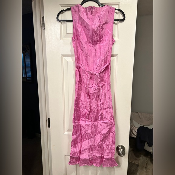J. Crew Pink Crinkle High Neck Sheath Dress. Size 0 NWOT - Picture 5 of 9
